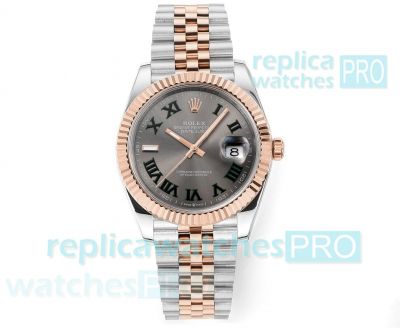 DD Factory Copy Rolex Datejust II Cal.3235 Watch with Half Rose Gold Green Roman